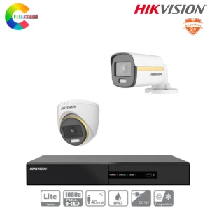Trọn Bộ 2 Camera Hikvision ColorVu 2MP Tích Hợp Micro Thu Âm