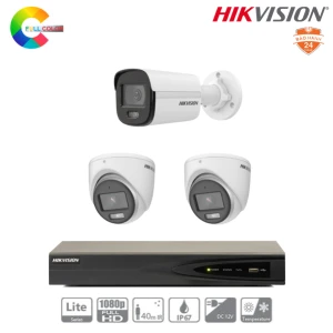 Trọn Bộ 3 Camera IP Hikvision 2MP Có Màu Ban Đêm
