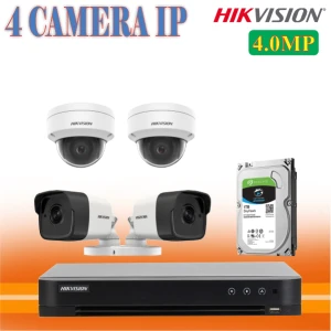 Trọn Bộ 4 Camera IP Hikvision 4.0MP Chính Hãng