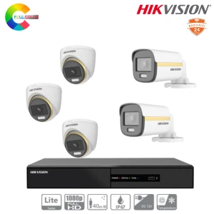 Trọn Bộ 5 Camera Hikvision ColorVu 2MP Tích Hợp Micro Thu Âm
