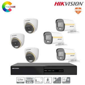 Trọn Bộ 6 Camera Hikvision ColorVu 2MP Tích Hợp Micro Thu Âm