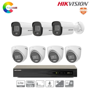 Trọn Bộ 7 Camera IP Hikvision 2MP Có Màu Ban Đêm